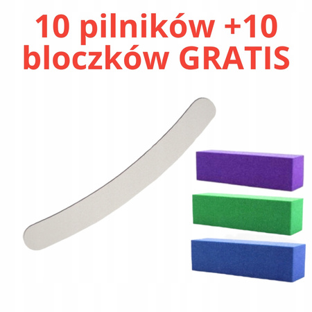 Zestaw 10x pilnik banan 100/120 +10x bloczek polerski GRATIS!