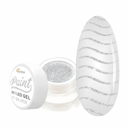 Paint Gel Kolor Silver 11 – srebrny żel do zdobień paznokci