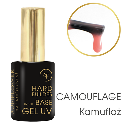 Hard Camouflage – Baza Budująca UV/LED Soak Off 15ml, Camouflage, Profesjonalna