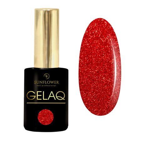 Gelaq Glitter Nr 268        Lakier Hybrydowy  UV - Czerwony Brokat