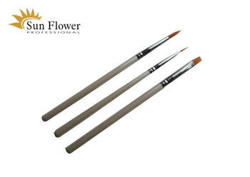 Zestaw 3 Pędzli Syntetycznych (Okrągły Nr3, Okrągły Nr6,  Prosty Nr6)