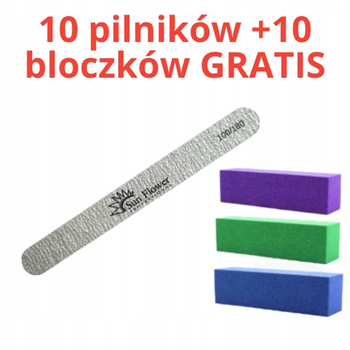 Zestaw 10 pilników prosty zebra 100/120 +10 BLOCZKÓW GRATIS!