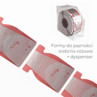 Formy Do Paznokci Srebrno-Różowe Op. 500 Szt. + Dyspenser