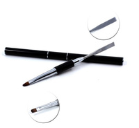 Pędzel Do Akrylożelu (Poly Gel'u) Syntetyczny + Szpatułka 2 W 1