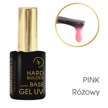 Hard Pink – Baza Budująca UV/LED Soak Off 15ml, Różowa, Profesjonalna