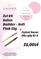 Zestaw Żel UV Salon Builder – Soft Pink 15g + Pędzel