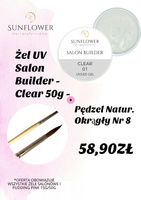 Zestaw Żel UV Salon Builder – Clear 50g + Pędzel